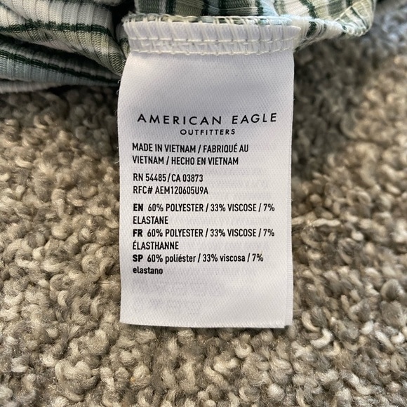 American‎ Eagle Outfitters Women's Green and White Crop Tank Top Size XL - Picture 8 of 8